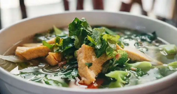 Nourishing vegetable and tofu soup