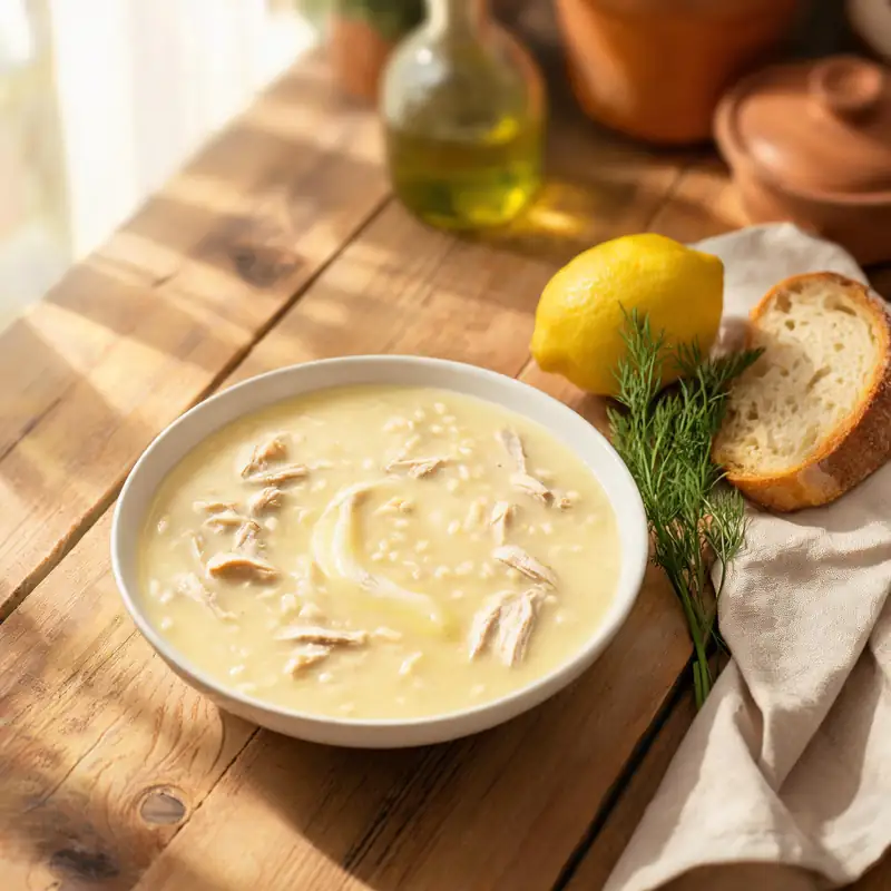 Greek Chicken and Lemon Soup: Creamy Avgolemono Recipe